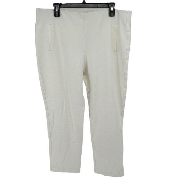 Chicos Size 2.5 Ankle Pants Womens L 14 White Rayon Blend Stretch Comfort Fit - Picture 1 of 8